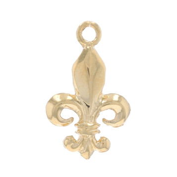Yellow Gold Fleur-de-lis Charm - 14k Pendant Yellow Gold Fleur-de-lis Charm - 14k Pendant