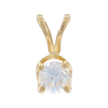 Yellow Gold Diamond Solitaire Pendant - 14k Round Brilliant .26ct Yellow Gold Diamond Solitaire Pendant - 14k Round Brilliant .26ct