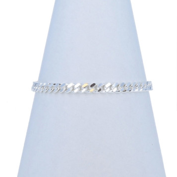 Sterling Silver Curb Chain Men's Bracelet 8 1/2" - 925
