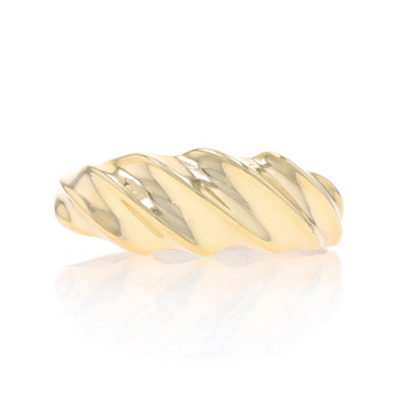 Yellow Gold Dome Crescent Statement Band - 14k Turkey Ring Yellow Gold Dome Crescent Statement Band - 14k Turkey Ring
