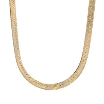 Milor Herringbone Chain Necklace 17 3/4" - Yellow Gold 14k