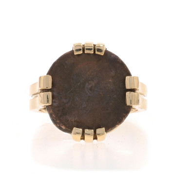 Yellow Gold 317-337 AD Imperial Rome Coin Ring 14k Constantine II Custom AE4