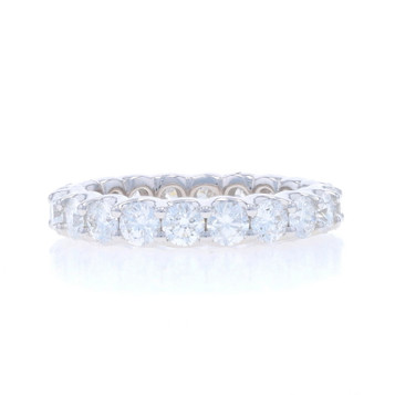 White Gold Diamond Eternity Wedding Band 14k Round Brilliant 2.89ctw Ring