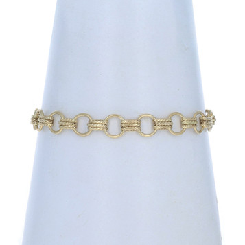 Yellow Gold Fancy Link Chain Bracelet 7 3/4" - 18k Nautical Rope