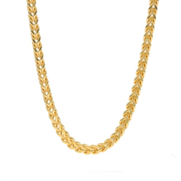Yellow Gold Diamond Cut Franco Chain Men's Necklace 23 1/2" - 10k