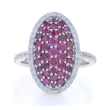 White Gold Diamond Cluster Halo Cocktail Ring - 14k Round Brilliant 1.70ctw White Gold Diamond Cluster Halo Cocktail Ring - 14k Round Brilliant 1.70ctw