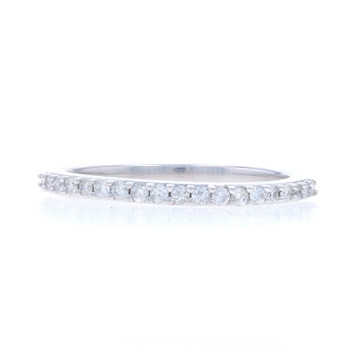 White Gold Diamond Wedding Band - 14k Round Brilliant .18ctw Ring White Gold Diamond Wedding Band - 14k Round Brilliant .18ctw Ring