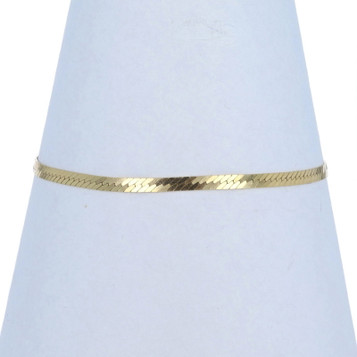 Yellow Gold Herringbone Chain Bracelet 6 3/4" - 14k