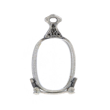 White Gold Filled Art Deco Lorgnette Glasses Pendant-1/10 12k Vintage Magnifiers