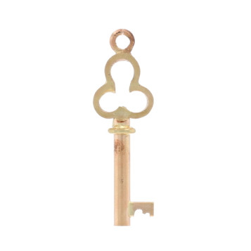 Yellow Gold Clover Skeleton Key Pendant - 14k Love Charm