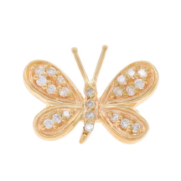 Yellow Gold Diamond Butterfly Brooch - 14k Round Brilliant .22ctw Insect Yellow Gold Diamond Butterfly Brooch - 14k Round Brilliant .22ctw Insect