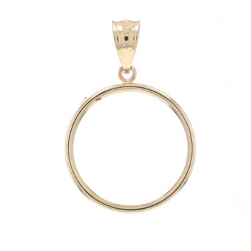 Yellow Gold Coin Holder Pendant - 14k Yellow Gold Coin Holder Pendant - 14k
