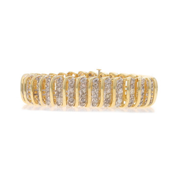 Yellow Gold Diamond Link Bracelet 7 1/4" - 14k Round Brilliant 10.00ctw Yellow Gold Diamond Link Bracelet 7 1/4" - 14k Round Brilliant 10.00ctw