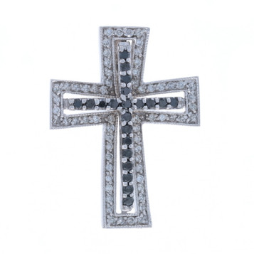 White Gold Diamond Cross Pendant - 14k Round Brilliant .50ctw Faith White Gold Diamond Cross Pendant - 14k Round Brilliant .50ctw Faith