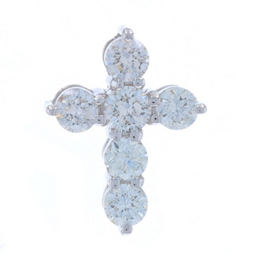 White Gold Diamond Cross Pendant 14k Round Brilliant .46ctw Faith White Gold Diamond Cross Pendant 14k Round Brilliant .46ctw Faith