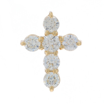 Yellow Gold Diamond Cross Pendant 14k Round Brilliant .45ctw Faith