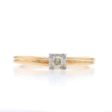 Yellow Gold Diamond Vintage Solitaire Engagement Ring 14k Old Mine