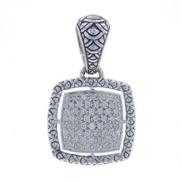 John Hardy Naga Diamond Enhancer Pendant Sterling Silver 925 Round .75ctw Pave