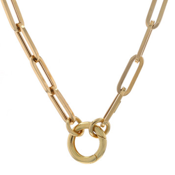 Yellow Gold Paperclip Chain Necklace 17 1/2" - 14k Italy Yellow Gold Paperclip Chain Necklace 17 1/2" - 14k Italy