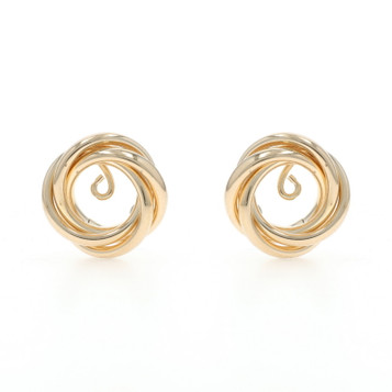 Yellow Gold Intertwined Circle Earring Enhancers Stud Jackets 14k Yellow Gold Intertwined Circle Earring Enhancers Stud Jackets 14k