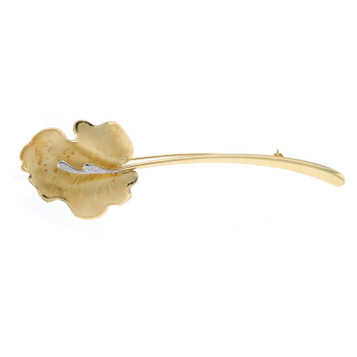 Yellow Gold Lily Brooch 14k Single Blossom Pin Yellow Gold Lily Brooch 14k Single Blossom Pin