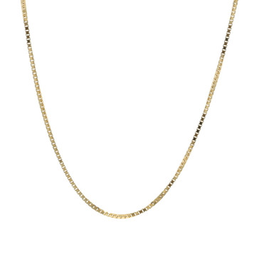 Yellow Gold Box Chain Necklace 16" 14k