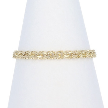 Yellow Gold Diamond Cut Double Curb Chain Bracelet 6 3/4" 14k