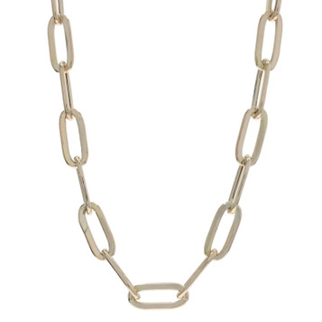 Yellow Gold Paperclip Chain Necklace 18" 10k
