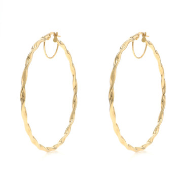 Yellow Gold Rope Twist Earrings 10k Pierced
