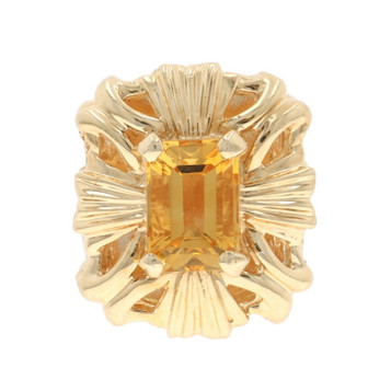 Yellow Gold Citrine slide charm Solitaire Slide Charm 14k Emerald 1.00ct Yellow Gold Citrine slide charm Solitaire Slide Charm 14k Emerald 1.00ct