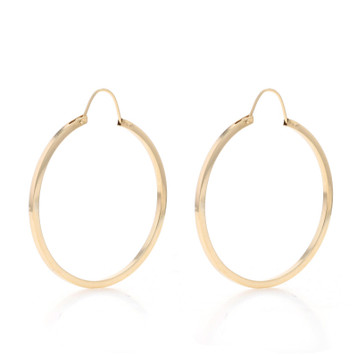 Yellow Gold Hoop Earrings - 14k Round Pierced B3995 Yellow Gold Hoop Earrings - 14k Round Pierced B3995