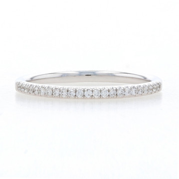 White Gold Diamond Wedding Band - 14k Round Brilliant .11ctw Ring