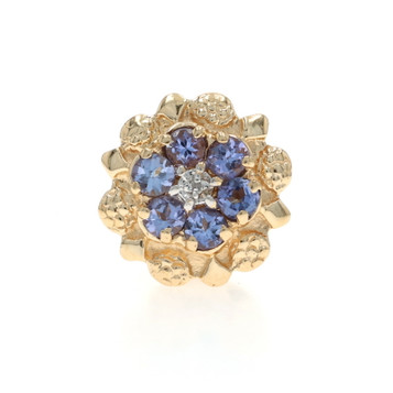 Richard Klein Tanzanites Diamond Slide Charm - Yellow Gold 14k Round 1.48ctw Richard Klein Tanzanites Diamond Slide Charm - Yellow Gold 14k Round 1.48ctw