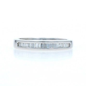 White Gold Diamond Wedding Band - 14k Baguette .25ctw Channel Set Ring