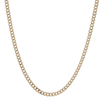 Yellow Gold Curb Chain Necklace 25" - 14k