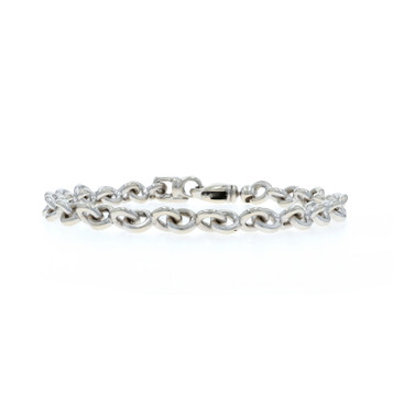 White Gold Cable-Inspired Link Chain Bracelet 7" - 14k