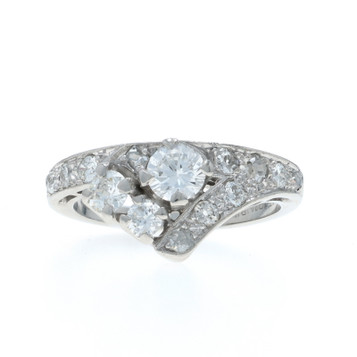 Platinum Diamond Retro Ring - 950 Transitional 1.20ctw Vintage