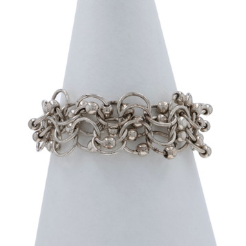 Sterling Silver Chainmail Starter Charm Bracelet 8" - 925