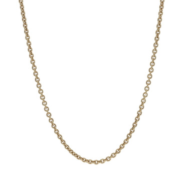 Yellow Gold Cable Chain Necklace 18" - 18k Italy