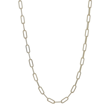 Yellow Gold Paperclip Chain Necklace 18" - 18k Germany