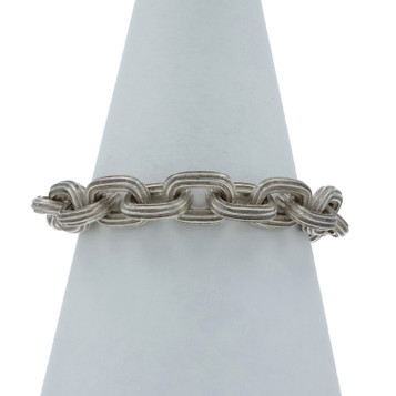 Slane & Slane Carnelian Fancy Cable Chain Bracelet 8 1/2" - Sterling 925 Rd Cab