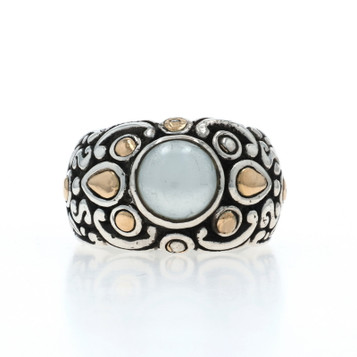 John Hardy Jaisalmer Pearl Ring Sterling 925 Yellow Gold 18k SZ 6 Solitaire