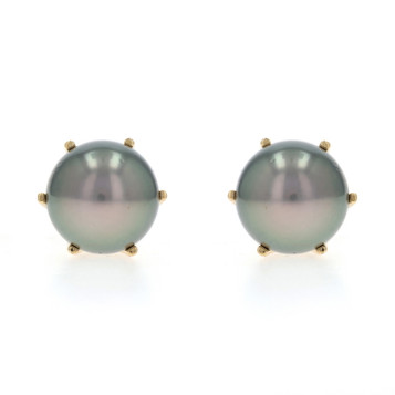 Maui Divers Tahitian Pearls Stud Earrings - Yellow Gold 18k Pierced