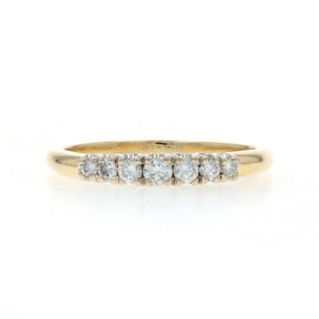 Yellow Gold Diamond Wedding Band - 18k Round Brilliant .26ctw Ring