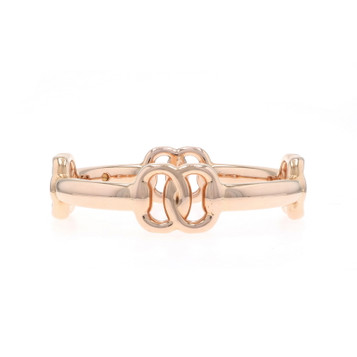 Rose Gold Love Link Bangle Bracelet 8 1/4" - 14k