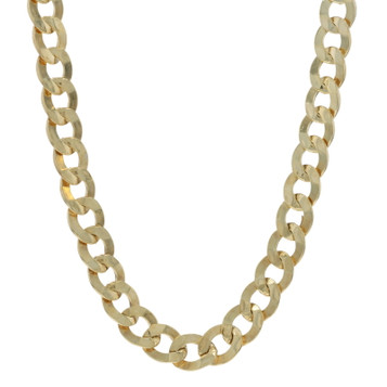 Yellow Gold Curb Chain Unisex Necklace 22" - 10k