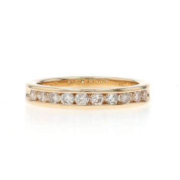 Yellow Gold Diamond Wedding Band - 14k Round Brilliant .53ctw Ring