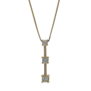 Yellow Gold Diamond Three-Stone Journey Necklace 18 1/4" - 14k Rd .25ctw Love