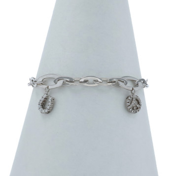 Roberto Coin Tiny Treasure Diamond Sapphire Bracelet 7" - White Gold 18k .84ctw