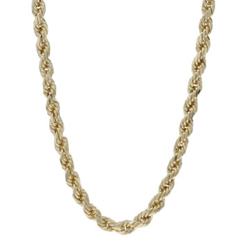 Yellow Gold Diamond Cut Rope Chain Necklace 22"  10k Gold